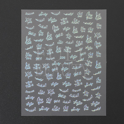 Αυτοκόλλητα με γράμματα για νύχια τρισδιάστατα μαύρα άσπρα επιγραφές Αγγλικά αλφάβητα Sliders Χαρακτήρας σφραγίδα νυχιών Love Letter Αυτοκόλλητα GL200-210