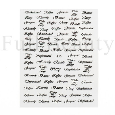 Αυτοκόλλητα με γράμματα για νύχια τρισδιάστατα μαύρα άσπρα επιγραφές Αγγλικά αλφάβητα Sliders Χαρακτήρας σφραγίδα νυχιών Love Letter Αυτοκόλλητα GL200-210