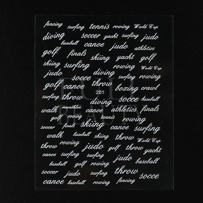 Αυτοκόλλητα με γράμματα για νύχια τρισδιάστατα μαύρα άσπρα επιγραφές Αγγλικά αλφάβητα Sliders Χαρακτήρας σφραγίδα νυχιών Love Letter Αυτοκόλλητα GL200-210