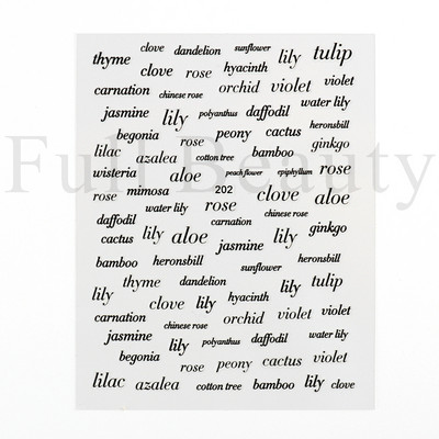 Αυτοκόλλητα με γράμματα για νύχια τρισδιάστατα μαύρα άσπρα επιγραφές Αγγλικά αλφάβητα Sliders Χαρακτήρας σφραγίδα νυχιών Love Letter Αυτοκόλλητα GL200-210