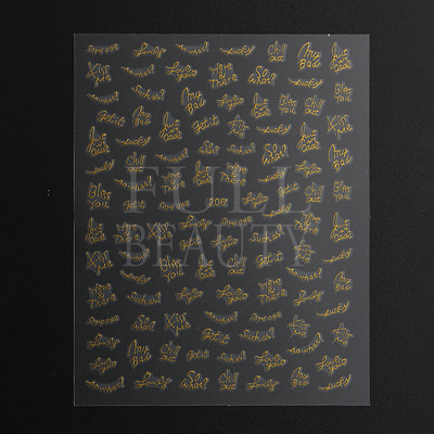 Αυτοκόλλητα με γράμματα για νύχια τρισδιάστατα μαύρα άσπρα επιγραφές Αγγλικά αλφάβητα Sliders Χαρακτήρας σφραγίδα νυχιών Love Letter Αυτοκόλλητα GL200-210