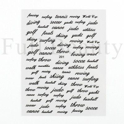 Αυτοκόλλητα με γράμματα για νύχια τρισδιάστατα μαύρα άσπρα επιγραφές Αγγλικά αλφάβητα Sliders Χαρακτήρας σφραγίδα νυχιών Love Letter Αυτοκόλλητα GL200-210