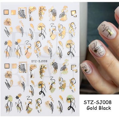 Αυτοκόλλητα με γράμματα για νύχια τρισδιάστατα μαύρα άσπρα επιγραφές Αγγλικά αλφάβητα Sliders Χαρακτήρας σφραγίδα νυχιών Love Letter Αυτοκόλλητα GL200-210