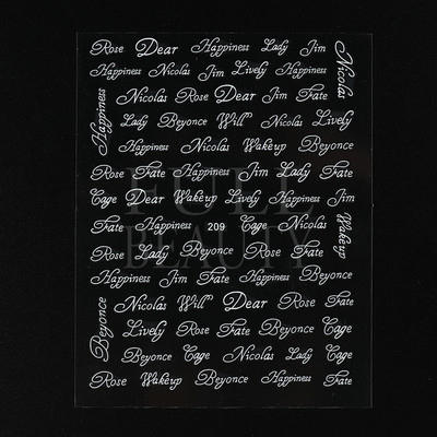 Αυτοκόλλητα με γράμματα για νύχια τρισδιάστατα μαύρα άσπρα επιγραφές Αγγλικά αλφάβητα Sliders Χαρακτήρας σφραγίδα νυχιών Love Letter Αυτοκόλλητα GL200-210