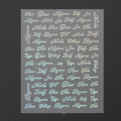 Αυτοκόλλητα με γράμματα για νύχια τρισδιάστατα μαύρα άσπρα επιγραφές Αγγλικά αλφάβητα Sliders Χαρακτήρας σφραγίδα νυχιών Love Letter Αυτοκόλλητα GL200-210