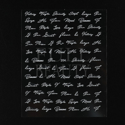 Αυτοκόλλητα με γράμματα για νύχια τρισδιάστατα μαύρα άσπρα επιγραφές Αγγλικά αλφάβητα Sliders Χαρακτήρας σφραγίδα νυχιών Love Letter Αυτοκόλλητα GL200-210