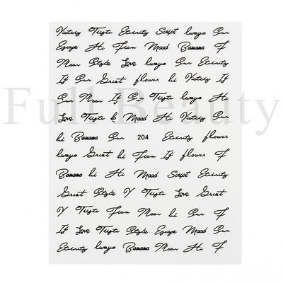 Αυτοκόλλητα με γράμματα για νύχια τρισδιάστατα μαύρα άσπρα επιγραφές Αγγλικά αλφάβητα Sliders Χαρακτήρας σφραγίδα νυχιών Love Letter Αυτοκόλλητα GL200-210