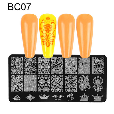 Pečati sa slikama životinja Ploče s prugama Mješoviti uzorci Šablone za utiskivanje noktiju Šablone Alat za ispis cvijeća