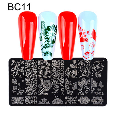 Pečati sa slikama životinja Ploče s prugama Mješoviti uzorci Šablone za utiskivanje noktiju Šablone Alat za ispis cvijeća