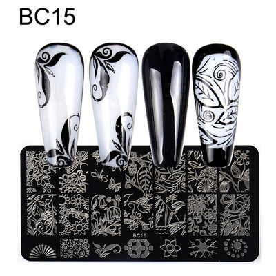 Pečati sa slikama životinja Ploče s prugama Mješoviti uzorci Šablone za utiskivanje noktiju Šablone Alat za ispis cvijeća