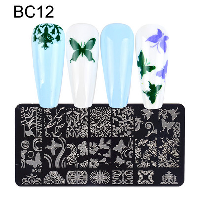 Pečati sa slikama životinja Ploče s prugama Mješoviti uzorci Šablone za utiskivanje noktiju Šablone Alat za ispis cvijeća