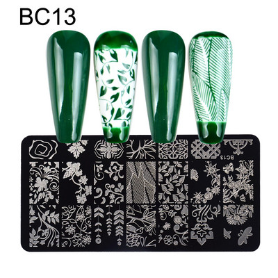 Pečati sa slikama životinja Ploče s prugama Mješoviti uzorci Šablone za utiskivanje noktiju Šablone Alat za ispis cvijeća