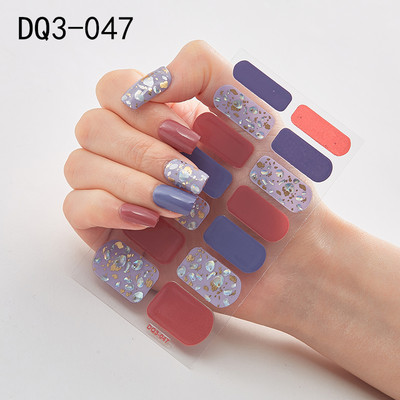 Autocolant pentru unghii cu sclipici în stil japonez, cu culori gradiente, învelișuri pentru unghii, acoperire completă, autocolant pentru poloneză, adeziv, decorare pentru unghii