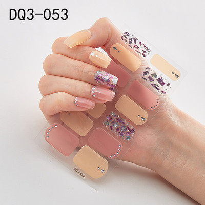 Autocolant pentru unghii cu sclipici în stil japonez, cu culori gradiente, învelișuri pentru unghii, acoperire completă, autocolant pentru poloneză, adeziv, decorare pentru unghii