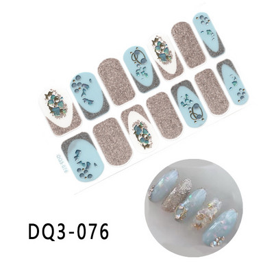 Autocolant pentru unghii cu sclipici în stil japonez, cu culori gradiente, învelișuri pentru unghii, acoperire completă, autocolant pentru poloneză, adeziv, decorare pentru unghii