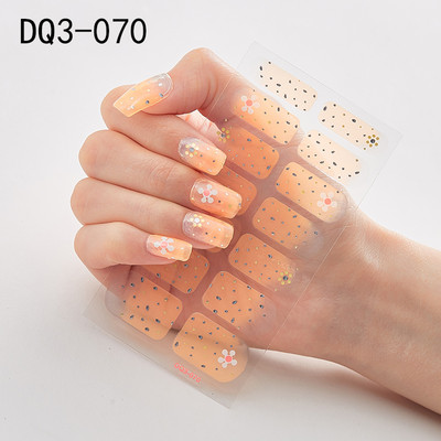 Autocolant pentru unghii cu sclipici în stil japonez, cu culori gradiente, învelișuri pentru unghii, acoperire completă, autocolant pentru poloneză, adeziv, decorare pentru unghii