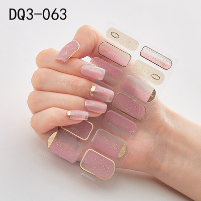 Autocolant pentru unghii cu sclipici în stil japonez, cu culori gradiente, învelișuri pentru unghii, acoperire completă, autocolant pentru poloneză, adeziv, decorare pentru unghii