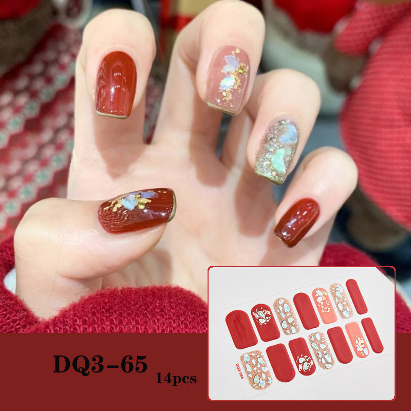 Autocolant pentru unghii cu sclipici în stil japonez, cu culori gradiente, învelișuri pentru unghii, acoperire completă, autocolant pentru poloneză, adeziv, decorare pentru unghii