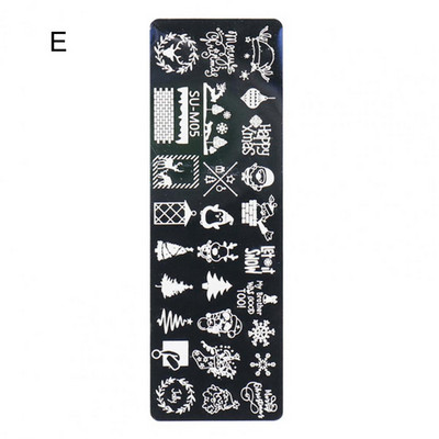 Πρότυπο πλάκας εκτύπωσης χριστουγεννιάτικου μανικιούρ νυχιών για χριστουγεννιάτικο μανικιούρ για κορίτσια με δημιουργικές νιφάδες χιονιού