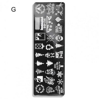 Πρότυπο πλάκας εκτύπωσης χριστουγεννιάτικου μανικιούρ νυχιών για χριστουγεννιάτικο μανικιούρ για κορίτσια με δημιουργικές νιφάδες χιονιού