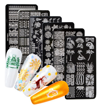 1 PC Lace Flower Animal Nail Stamping Plate Marble Image Stamp Templates Geometric Printing Stencil Tools