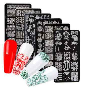 1 PC Lace Flower Animal Nail Stamping Plate Marble Image Stamp Templates Geometric Printing Stencil Tools