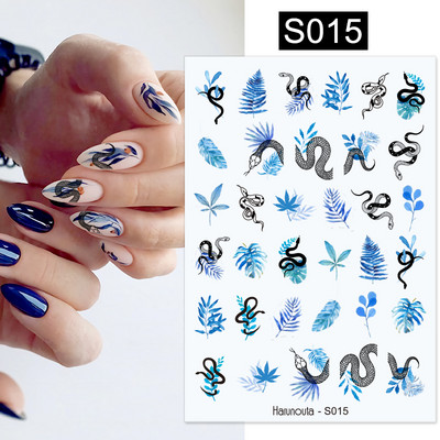 1 tk kuldne must pronksjas lehed Tree 3D küünekleebis sillerdavad geomeetrilised jooned liim ülekandekleebis DIY küünte kaunistus