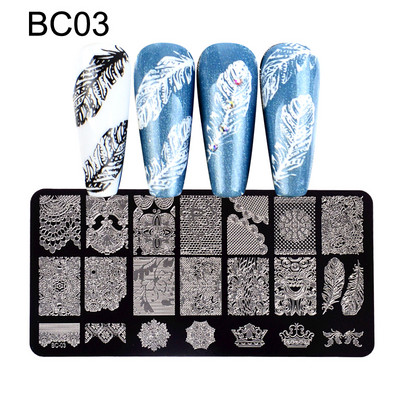 1 buc plăci de ștanțare pentru unghii, frunze de flori, geometrie, animale, șabloane de ștampile, pentru imprimare pentru manichiură, instrumente pentru șablon