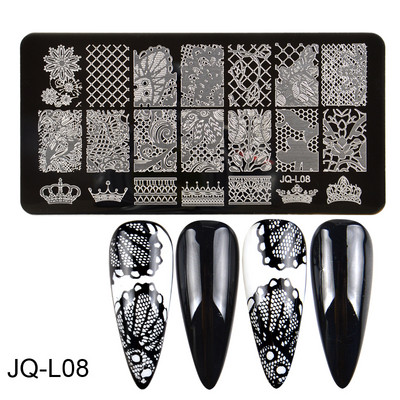 1 buc plăci de ștanțare pentru unghii, frunze de flori, geometrie, animale, șabloane de ștampile, pentru imprimare pentru manichiură, instrumente pentru șablon