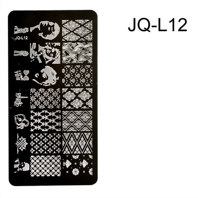 1PC 12*6cm Nail Art Predlošci Dizajn ploča za utiskivanje Cvijet Životinje Staklo Temperatura Čipka Predlošci za pečate Slika ploča