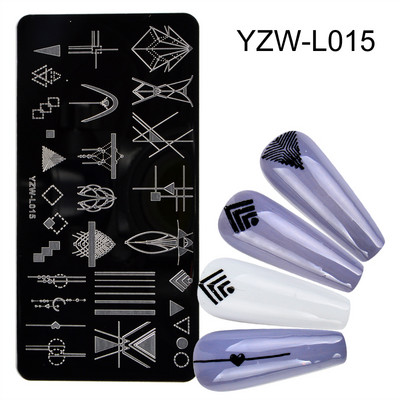 1PC 12*6cm Nail Art Predlošci Dizajn ploča za utiskivanje Cvijet Životinje Staklo Temperatura Čipka Predlošci za pečate Slika ploča