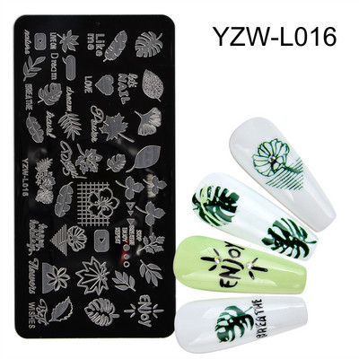 1PC 12*6cm Nail Art Predlošci Dizajn ploča za utiskivanje Cvijet Životinje Staklo Temperatura Čipka Predlošci za pečate Slika ploča