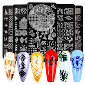 1 ΤΕΜ. Πλάκες σφράγισης νυχιών Φύλλα λουλούδια Πεταλούδα γάτα Πρότυπα σφραγίδας νυχιών στένσιλ Σχέδιο βερνίκι μανικιούρ