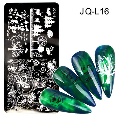 1 ΤΕΜ. Πλάκες σφράγισης νυχιών Φύλλα λουλούδια Πεταλούδα γάτα Πρότυπα σφραγίδας νυχιών στένσιλ Σχέδιο βερνίκι μανικιούρ