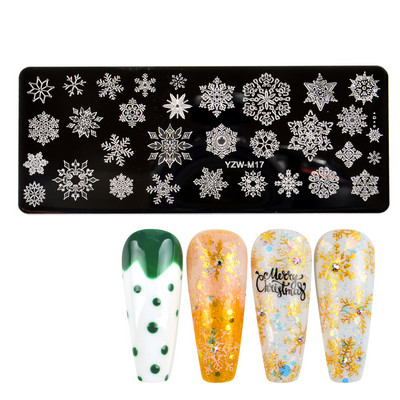 1 ΤΕΜ. Πλάκες σφράγισης νυχιών Φύλλα λουλούδια Πεταλούδα γάτα Πρότυπα σφραγίδας νυχιών στένσιλ Σχέδιο βερνίκι μανικιούρ