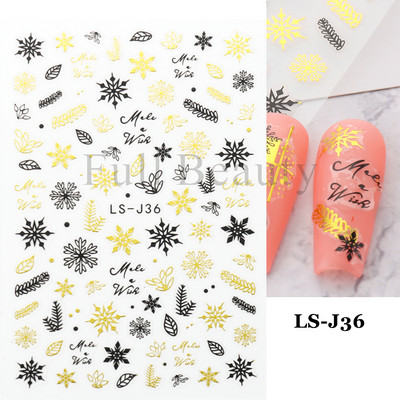 3D koomiksite kasside küünekleebised jõulukaunistus 2022 jääkaru jõuluvana liugurid valged lumehelbed hirve küünekleebised NLNO-61