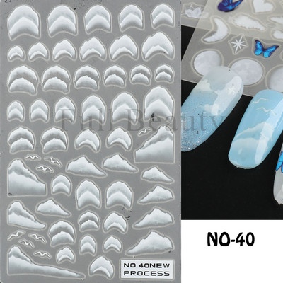 3D koomiksite kasside küünekleebised jõulukaunistus 2022 jääkaru jõuluvana liugurid valged lumehelbed hirve küünekleebised NLNO-61