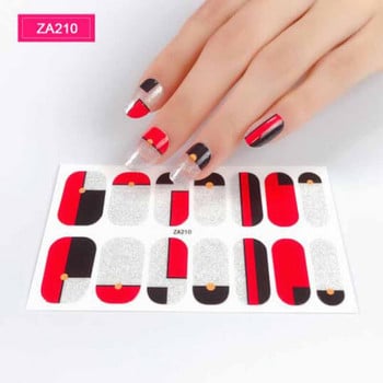 1 φύλλο Πλήρες κάλυμμα Nail Art Αυτοκόλλητο Αδιάβροχο αυτοκόλλητο νυχιών Διακόσμηση Λωρίδες βερνίκι νυχιών DIY Nail Wraps Nail Patch για γυναίκες