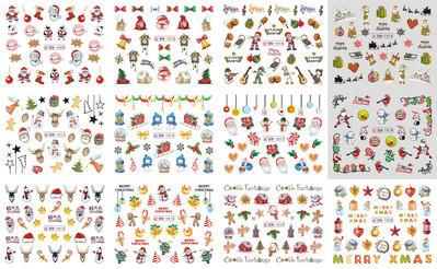 12 τμχ Αυτοκόλλητα νυχιών ποπ αρτ Σχέδια για σέξι κορίτσια κόμικ Χαλκομανίες μεταφοράς νερού Μανικιούρ DIY Lips Διακοσμήσεις νυχιών