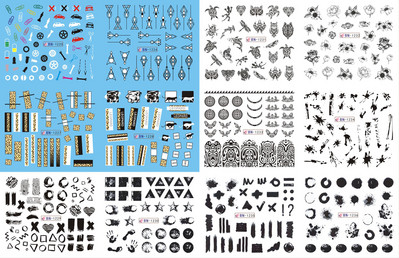 12 τμχ Αυτοκόλλητα νυχιών ποπ αρτ Σχέδια για σέξι κορίτσια κόμικ Χαλκομανίες μεταφοράς νερού Μανικιούρ DIY Lips Διακοσμήσεις νυχιών