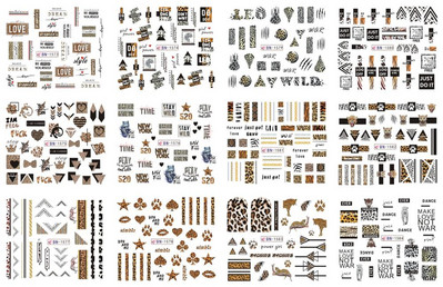 12 τμχ Αυτοκόλλητα νυχιών ποπ αρτ Σχέδια για σέξι κορίτσια κόμικ Χαλκομανίες μεταφοράς νερού Μανικιούρ DIY Lips Διακοσμήσεις νυχιών