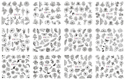 12 τμχ Αυτοκόλλητα νυχιών ποπ αρτ Σχέδια για σέξι κορίτσια κόμικ Χαλκομανίες μεταφοράς νερού Μανικιούρ DIY Lips Διακοσμήσεις νυχιών