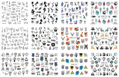 12 τμχ Αυτοκόλλητα νυχιών ποπ αρτ Σχέδια για σέξι κορίτσια κόμικ Χαλκομανίες μεταφοράς νερού Μανικιούρ DIY Lips Διακοσμήσεις νυχιών