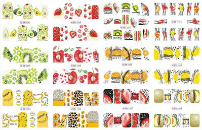 12 τμχ Αυτοκόλλητα νυχιών ποπ αρτ Σχέδια για σέξι κορίτσια κόμικ Χαλκομανίες μεταφοράς νερού Μανικιούρ DIY Lips Διακοσμήσεις νυχιών