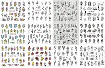 12 τμχ Αυτοκόλλητα νυχιών ποπ αρτ Σχέδια για σέξι κορίτσια κόμικ Χαλκομανίες μεταφοράς νερού Μανικιούρ DIY Lips Διακοσμήσεις νυχιών