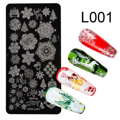 1PC leptir Božićna čelična ploča za utiskivanje noktiju Cvijet Čipka Lišće Slika nakita Geometrijska šablona za lak Predložak za nokte