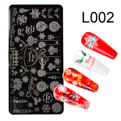 1PC leptir Božićna čelična ploča za utiskivanje noktiju Cvijet Čipka Lišće Slika nakita Geometrijska šablona za lak Predložak za nokte