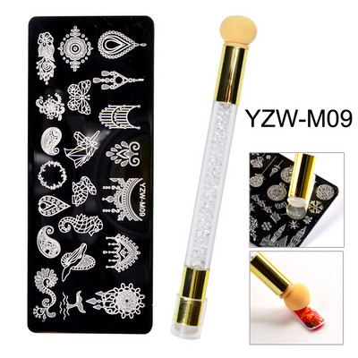 1 Σετ Πλάκες Σφράγισης Νυχιών Πρότυπο σφραγίδας σχεδίασης δαντέλας πεταλούδας νιφάδα χιονιού για εργαλεία στένσιλ εκτύπωσης