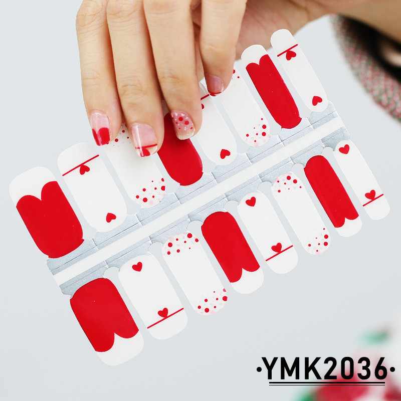 16 Tips/Sheet Nail Art Kleebiste komplekt Täiskattega lumehelveste säraga küüneotsad Segakujundused Sõrmede jalgade kaunistus mähised maniküür