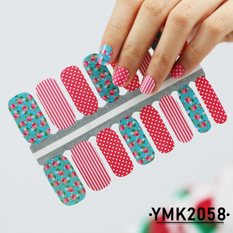 16 Tips/Sheet Nail Art Kleebiste komplekt Täiskattega lumehelveste säraga küüneotsad Segakujundused Sõrmede jalgade kaunistus mähised maniküür